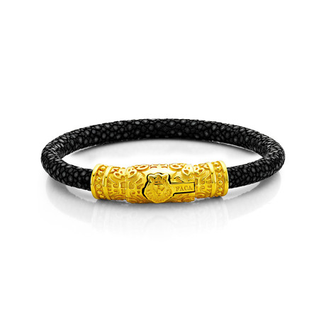 The FACA Bracelet // Black with 18K Gold (Small)