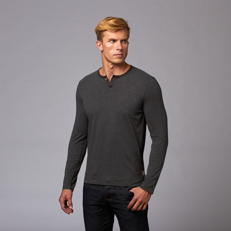 One Button Henley // Charcoal (S)