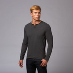One Button Henley // Charcoal (2XL)