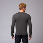 One Button Henley // Charcoal (2XL)