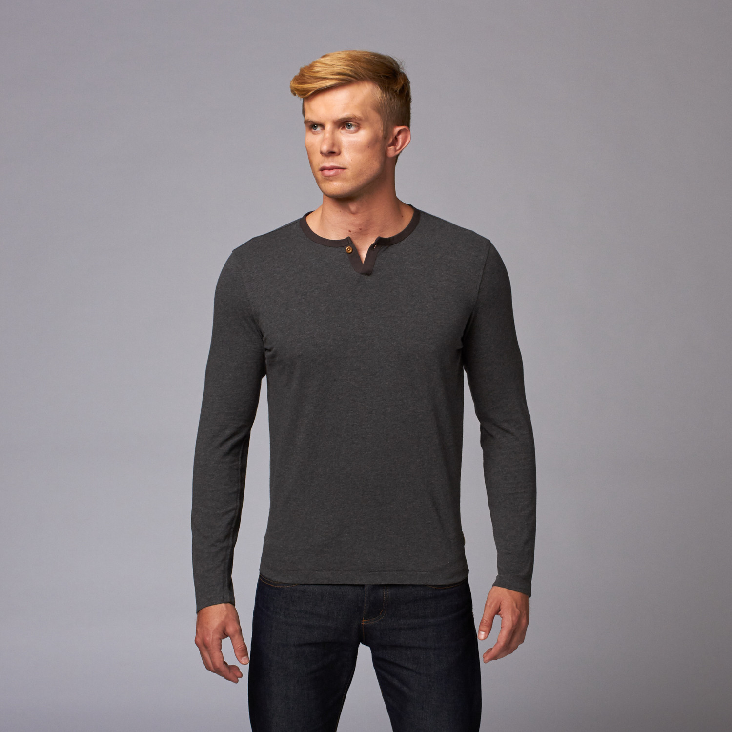 One Button Henley // Charcoal (S) - Surfside Supply Co. - Touch of Modern