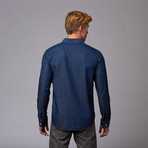 Half-Zip Mock Neck Sweater // Navy (L)