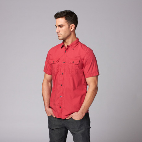 Sikil Button Down Shirt // Crimson Red (S)