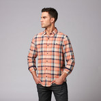 Sault Button Down Shirt // Orange Plaid (M)