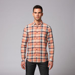 Sault Button Down Shirt // Orange Plaid (L)