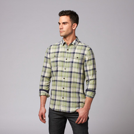Sault Button Down Shirt // Green Plaid (S)