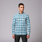 Silter Button Down Shirt // Ocean Blue Plaid (S)