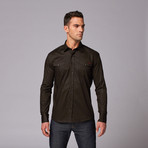 European Button Up Shirt + Front Flapped Pockets // Black (S)