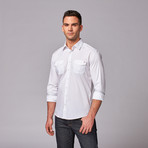 Myn Front Flap Pockets Button Up // White (XL)