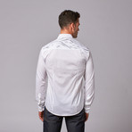 Myn Grey Detail Button Up // White (XL)