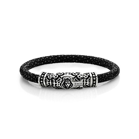 The FACA Bracelet // Black with Silver (Small)