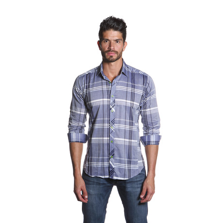 OTT Button Up Shirt // Blue Plaid (S)