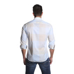 Jared Lang // OTT Button Up Shirt // Beige + Baby Blue (XL)