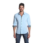 VAN Button Up Shirt // Pastel Blue (L)