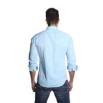 VAN Button Up Shirt // Pastel Blue (L)