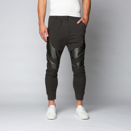 Luxe Panel + Zip Fly Sweatpant // Charcoal (S)