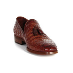 Paul Parkman // Crocodile Embossed Calfskin Tassel Loafer // Warm Brown (Euro: 40)