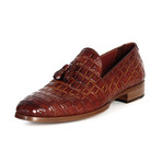 Paul Parkman // Crocodile Embossed Calfskin Tassel Loafer // Warm Brown (Euro: 40)