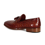 Paul Parkman // Crocodile Embossed Calfskin Tassel Loafer // Warm Brown (Euro: 40)