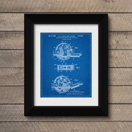Locking Cleat for Roping // Blueprint (Unframed // 18" x 24")