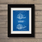 Locking Cleat for Roping // Blueprint (Unframed // 18" x 24")