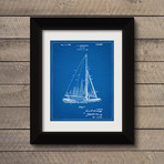 Sail Boat // Blueprint (Unframed // 18" x 24")
