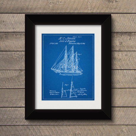 Sailing Ship // Blueprint (Unframed // 18" x 24")
