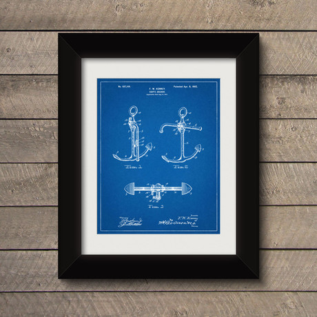 Ship Anchor // Blueprint (Unframed // 18" x 24")