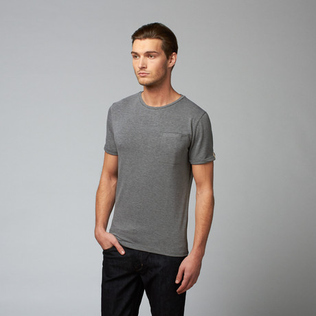 Timo Button-Cuffed Crew T-Shirt // Grey (S)