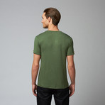 Timo Button-Cuffed Crew T-Shirt // Green (L)