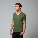 Jacob Holston // Albert Pocket V-Neck T-Shirt // Green  (XL)