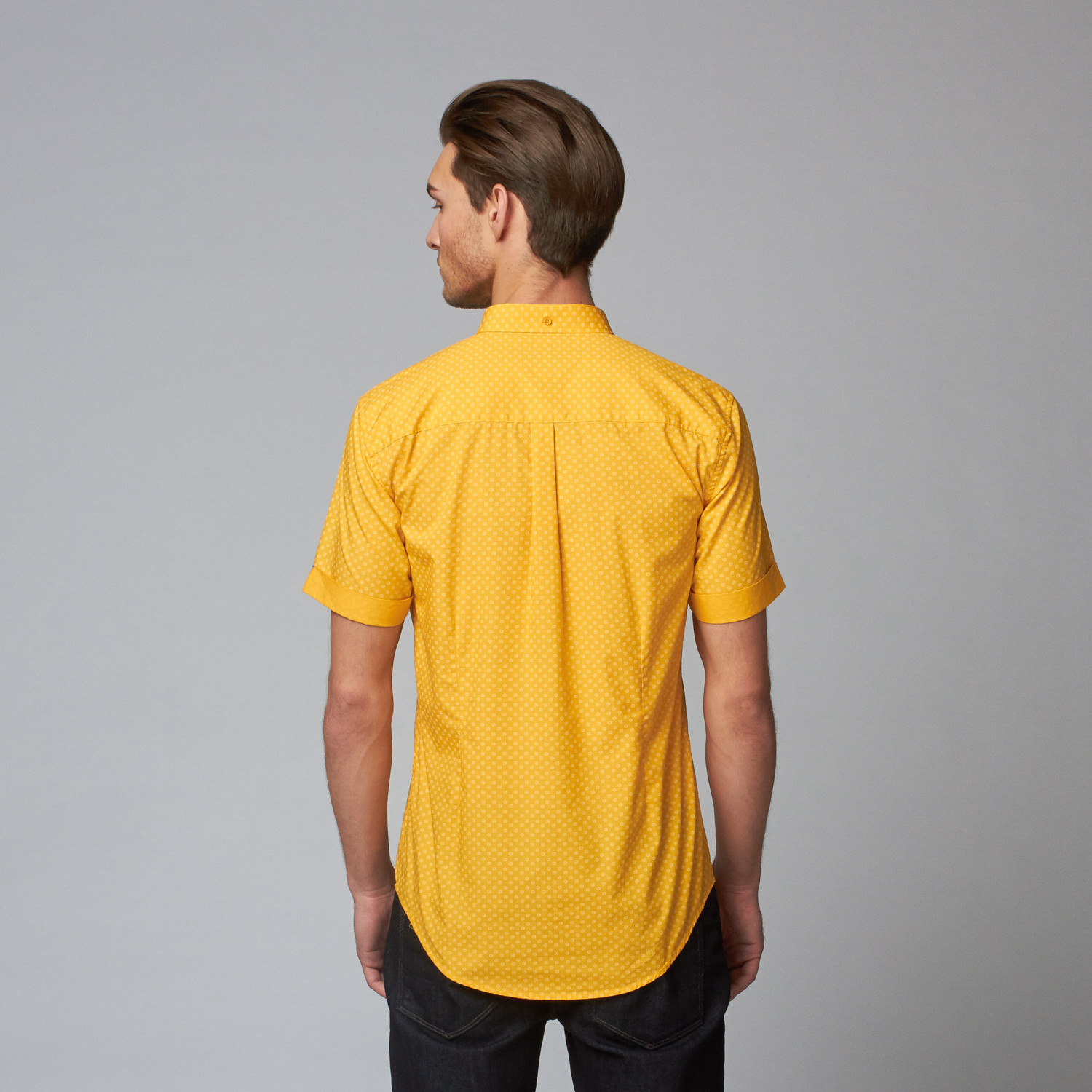 Thorpe Button Down Shirt // Yellow Polka Dot (XS) - Merc - Touch of Modern