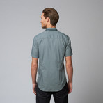 Daytona Button Up Shirt // Dark Green Geometric Print (XS)