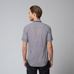 Daytona Button Up Shirt // Royal Blue Geometric Print (L)