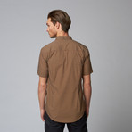 Spitz Button Up Shirt // Brown Polka Dot (XS)