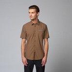 Spitz Button Up Shirt // Brown Polka Dot (XS)