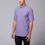 Tailorbyrd // Koki Short Sleeve Button Down Shirt // Purple (S)