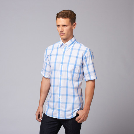 Trgalalang Short Sleeve Button Down Shirt // French Blue (S)