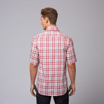 Amed Short Sleeve Button Down Shirt // Red (L)