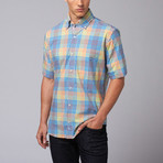 Bali Short Sleeve Button Down Shirt // Turquoise Multi (L)