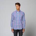 Grace Bay Long Sleeve Button Down Shirt // Purple + Blue (XL)