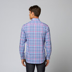 Grace Bay Long Sleeve Button Down Shirt // Purple + Blue (S)