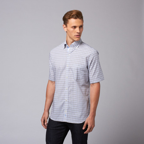 Kahoma Short Sleeve Button Down Shirt // French Blue (S)