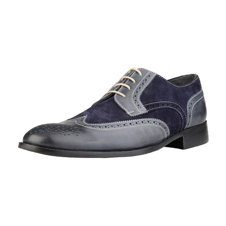 Dino Leather + Suede Brogues // Blue (Euro: 40)