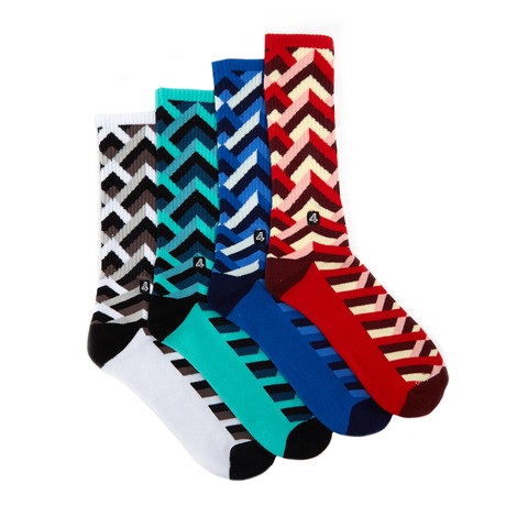 Abstract Block Sock Combo // Set of 4