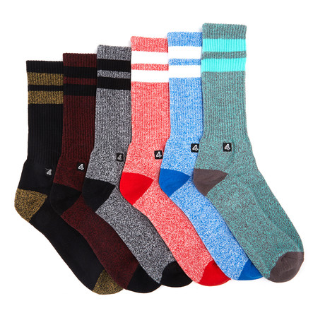 Double Stripe Top Sock Combo // Set of 6