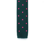 Polka Dot Slim Knit Tie // Deep Forest