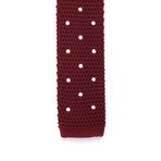 Polka Dot Slim Knit Tie // Wine