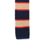 Striped Knit Tie // Navy + Red + Light Tan