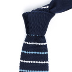 Striped Knit Tie // Navy + Sky Blue